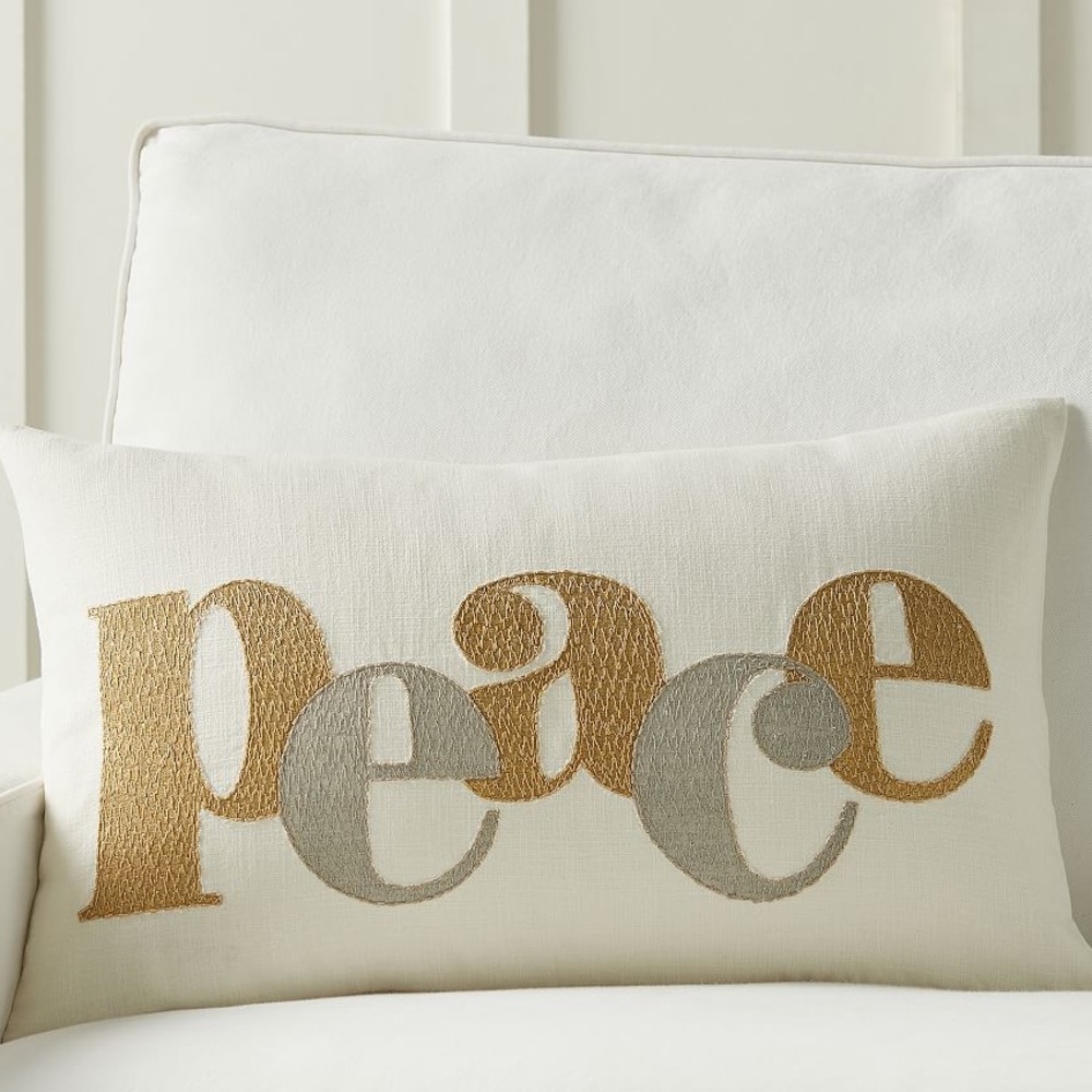 Pottery Barn Winter Peace Lumbar Pillow Cover